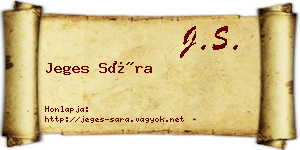 Jeges Sára névjegykártya